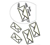 Plage Decoración Mural Adhesiva con Diseño W.C. Envió Urgente, Vinilo, Negro, 48x68 cm