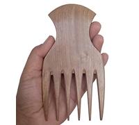 Plai Na Peine de madera natural con dientes anchos y grandes, hecho a mano para cabello grueso húmedo y rizado, para hombres y mujeres afroamericanos