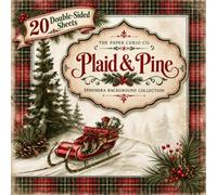 Plaid and Pine Ephemera Background Collection: Classic Christmas Red and Green Plaid Craft Paper, Double-Sided, Cut Out and Collage Art for Junk Journaling Scrapbooking Cardmaking and Mixed Media Art