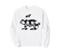 Plaid Bunny Easter Rabbit Black & White Flower Bunny Floral Sudadera