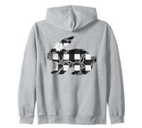 Plaid Bunny Easter Rabbit Black & White Flower Bunny Floral Sudadera con Capucha