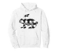 Plaid Bunny Easter Rabbit Black & White Flower Bunny Floral Sudadera con Capucha