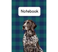 Plaid GSP Notebook: Green and Blue Journal, German Shorthaired Pointer Black Composition Book