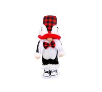 (Plaid hat style) Beautiful Cat Ear Hat Figure Decorations Cat Ear Hat Display Figure Soft Faceless Doll for Birthday Holiday Gift