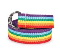 Plaid Waist Belt - Stylish Canvas Strap, D Ring Buckle | Colorful Fashion Accessory for Women, Men, Teens, Long Adjustable Design with Rainbow Pattern, Trendy Outfit Decoration, Durable Clothing