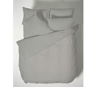 Plain Dyed Cotton Percale Dark Grey 200TC Flat Sheet 210 x 280 cm