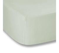 Plain Dyed Light Green sábana Bajera 135x200+ Funda de Almohada Blanca 50x80(2)