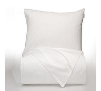 Plain Dyed White Juego de Funda Nórdica 240x220+50x85(2) + Funda de Almohada Blanca 50x80(2)