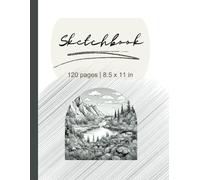 Plain pages Sketchbook: Mountain and Valley Cover Illustration: 120 Blank pages to Explore Your Artistry in Drawing, Doodling and Beyond!