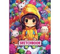 Plain Sketchbook for Kids: Kawaii Blank Drawing and Doodling Sketch Pad, 120 Pages 8.5" x 11" Paper