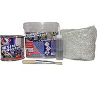 Plainsur - Kit De Reparacion Resina De Poliester Mas Fibra De Vidrio (250 Gramos, Cubo)