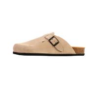 PLAKTON Blog Zuecos Cerrados Hombre Mujer, Piel Ante con Suela de Corcho, Hebilla Ajustable, Mules Cómodos Estilo Clog Anatómico, Tallas 35-47