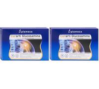 Plameca Curarti Glucosamina - Con Condroitina y MSM + Cúrcuma y Boswellia - Para el Cuidado de Articulaciones, Cartílago y Huesos - Alta Concentración Glucosamina 597mg - Para 60 Días (Paquete de 2)