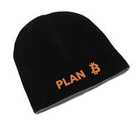 Plan B Bitcoin Crypto Funny Mining Life BTC Unisex Bordado Doble Capa Gorro Gorro de Invierno Arte, Negro, Talla única