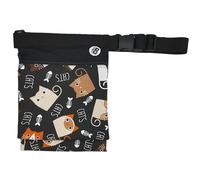 Plan B, Riñonera Lateral, 27 x 20 cm, con 2 Bolsillos y Cinturón Ajustable, Gatos sobre Fondo Oscuro, Talla Única, Mujer, en Tela (Cats)