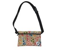 Plan B Riñonera Mini de Tela para Mujer - Riñonera Pequeña Estampado Primavera con Cinturón Ajustable - Bolso de Cintura Artesanal para Móvil, Viajes y Festivales - 19x10 cm, Hecho en España