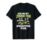 Plan de apocalipsis de peces zombies - Gráfico de sangre goteando Camiseta