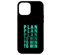 Plan de Color Verde Azulado Claro Aqua Plan To Win Light Teal Aqua Graphic Carcasa para iPhone 12 Pro MAX