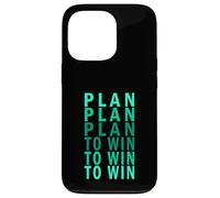 Plan de Color Verde Azulado Claro Aqua Plan To Win Light Teal Aqua Graphic Carcasa para iPhone 13 Pro