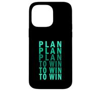 Plan de Color Verde Azulado Claro Aqua Plan To Win Light Teal Aqua Graphic Carcasa para iPhone 14 Pro MAX