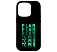 Plan de Color Verde Azulado Claro Aqua Plan To Win Light Teal Aqua Graphic Carcasa para iPhone 14 Pro