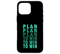 Plan de Color Verde Azulado Claro Aqua Plan To Win Light Teal Aqua Graphic Carcasa para iPhone 16 Pro MAX