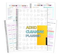 Plan de limpieza para adultos con TDAH - Planes de limpieza diarios, semanales y mensuales y listas de verificación sin fecha - Cuaderno organizador del hogar para gestión de asuntos domésticos