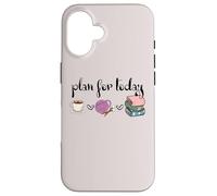 Plan For Today Coffee Yarn Books Sewing Knitter Knitting Carcasa para iPhone 16