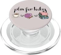 Plan For Today Coffee Yarn Books Sewing Knitter Knitting PopSockets PopGrip para MagSafe