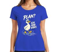 Plan? Ich hab Vibes Cool Pato Gafas de Sol Mujer Camiseta, azul, 3XL