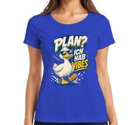 Plan Ich hab Vibes Cool Pato Gafas de Sol Mujer Camiseta, azul, XXL