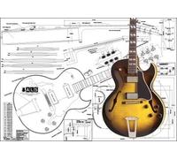 Plan of Gibson ES-175 Archtop Guitarra eléctrica - Impresión a escala completa