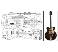 Plan of Gretsch Country Classic - Guitarra eléctrica (impresión a escala completa)