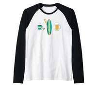 Plan para Hoy CAFÉ Paddle Board Cerveza Sup Paddle Meme Camiseta Manga Raglan