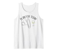 Plan para Hoy CAFÉ Paddle Board Vino Sup Paddle Meme Camiseta sin Mangas