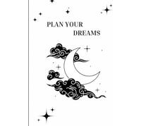 Plan Your Dreams - Aesthetic Lined Notebook | Celestial Journal with 80 Pages | Moon & Stars White Cover | Cute Journal for Writing, Notes & Planning