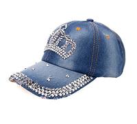 Plana Denim Rhinestone Hip Hop Hombre Mujer Snapback Béisbol Varon Cárdigan (Blue, One Size)