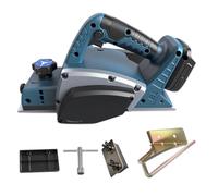 Planadora eléctrica inalámbrica de mano compatible con batería Makita 18V, 15000RPM Planadora de madera de energía sin cepillo para carpintero de trabajo de madera (Blue)