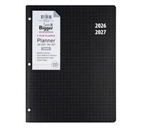 PlanAhead Agenda mensual de enero de 2026 a diciembre de 2027, agenda académica de 2 años de 28 x 22 cm, con impresión grande, diseño de cuadrícula negra, calendario perforado de 3 agujeros para