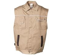 Planam 2165052 - Chaleco de tela 320, talla l, color caqui/negro