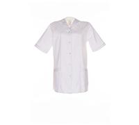 Planam - Bata de limpieza de manga corta para mujer, color azul blanco blanco Talla:38