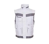 Planam Chaleco Plaline talla XL, color blanco/zinc, 2533056