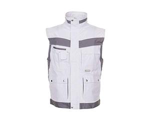 Planam Chaleco Plaline talla XL, color blanco/zinc, 2533056