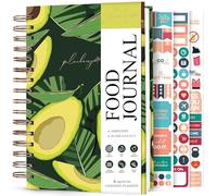 PLANBERRY Food Journal Premium - Planificador de nutrición - Rastreador de dieta y calorías - Diario de comidas y ejercicios - Diario de pérdida de peso (verde aguacate)