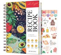 PLANBERRY Libro de recetas - Libro de cocina de tapa dura en blanco para escribir en tus propias recetas - Diario de cocina vacío para rellenar - Cuaderno de recetas familiares en blanco - 60 recetas,