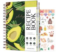 PLANBERRY Libro de recetas - Libro de cocina de tapa dura en blanco para escribir en tus propias recetas - Libro de cocina vacío para rellenar - Cuaderno de recetas familiar en blanco - 60 recetas, 14