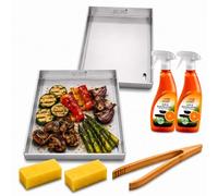 Plancha 2 x 30 x 20 cm con drenaje de grasa compatible con Napoleon NK18