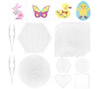 Plancha Abalorios, 10 Piezas Tableros Clavijas, Tableros Clavijas Transparentes, Tableros Clavijas Para Planchar Abalorios, Tableros Clavijas Cuadrados, Tableros Grandes Para NiñOs Regalo NiñAs
