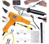 Plancha alisadora de plástico con juego de malla y plástico + grapadora de plástico en maletín + 200 grapas