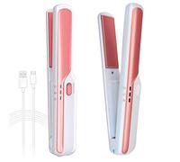plancha alisadora inalámbrica, mini plancha alisadora, rizador y alisado con carga USB, tecnología de iones negativos, revestimiento de cerámica, alisador de pelo profesional para todo tipo de cabello